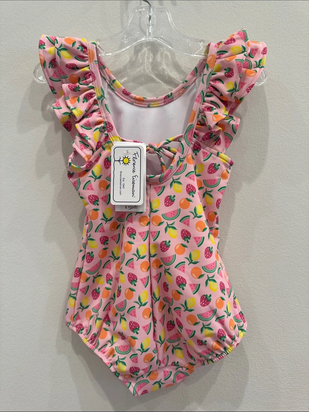 NWT Florence Eiseman Fruit Print Swimsuit with Ruffles Size 4